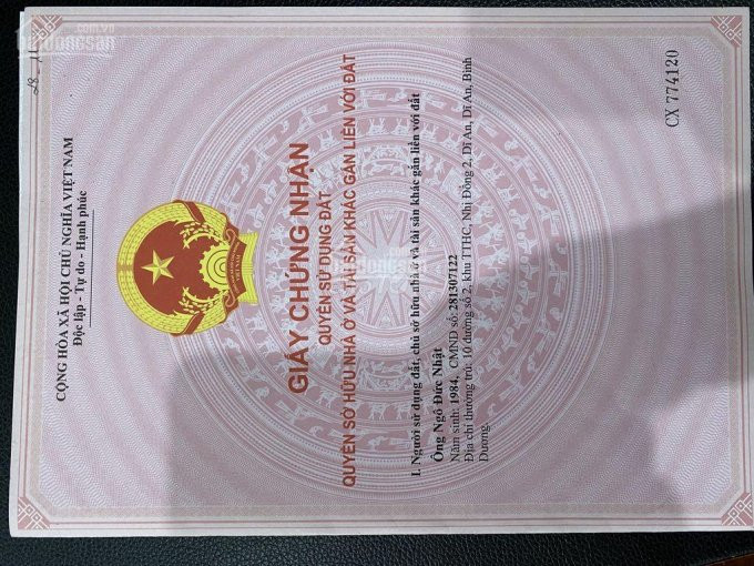 Chính Chủ Bán Nhanh 550m2 đất Măt Tiền đường Nhựa Tân Thành 43 -bắc Tân Uyên Có Sẵn 100m2 Thổ Cư,giá 2ty2 Ngang 10m 1
