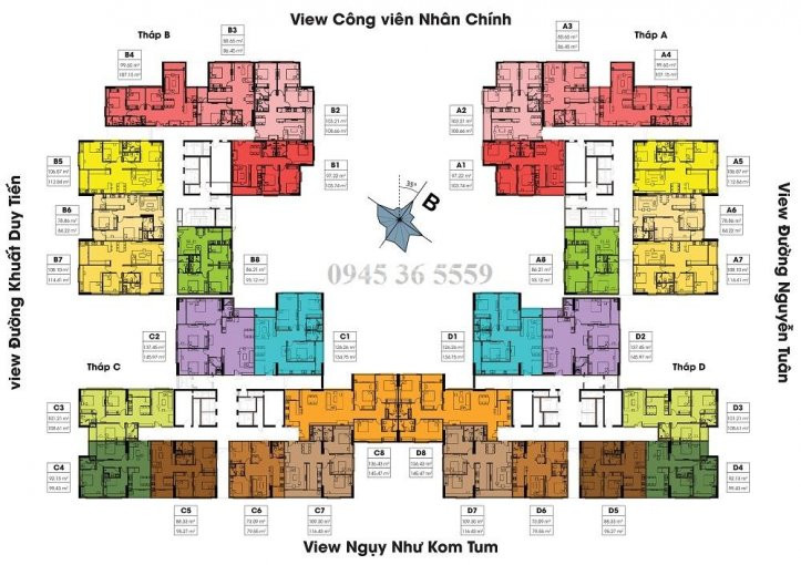 Chính Chủ Bán Nhanh Gấp Căn Hộ Việt đức Complex, Dt: 92m2, Căn Góc 3 Phòng Ngủ, Giá: 32tr/m2 Lh 0945 36 5559 2