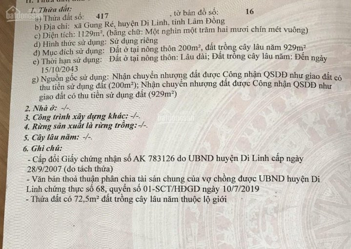 Chính Chủ Bán Nhanh Lô đất 1129m2 đất Trồng Cây Lâu Năm, Có 200m2 đất ở Nông Thôn 6