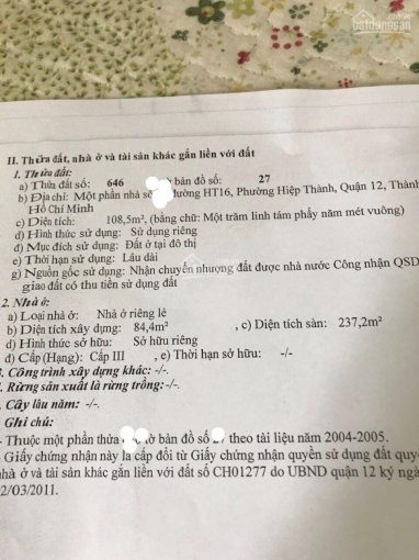 Chính Chủ Bán Nhanh Nhà Trệt Hai Lầu Mặt Tiền Dương Thị Mười, Dt 4x29m, Giá 105 Tỷ, Lh 0919147835 4