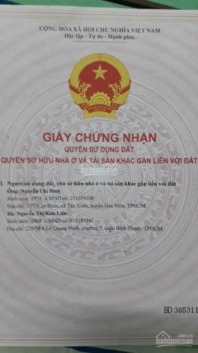 Chính Chủ Cần Bán Gấp Lô đất Thổ Cư 2 Mặt Tiền Giá Rẻ Xã Tân Hiệp, Huyện Hóc Môn - Lh 0913606186 2