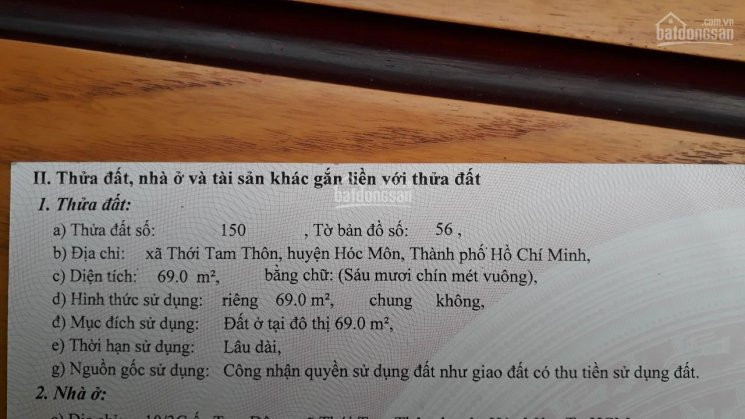 Chính Chủ Cần Bán Nhà Cấp 4 địa Chỉ 10/3g, ấp Tam đông, Xã Thới Tam Thôn, Huyện Hóc Môn, Tp Hcm 3