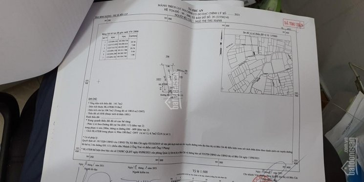 đất Mặt Tiền Ngay Dx 113 Phú An Gần Ngã Tư Phú Thứ 1km Dt 7x20m Thổ Cư 100m2 Chỉ 960tr 1