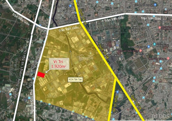 Trí Bđs, Chuyển Nhượng 2000m2 đất Kcn Tân Tạo - Mặt Tiền Nguyễn Cửu Phú, đường Container 2