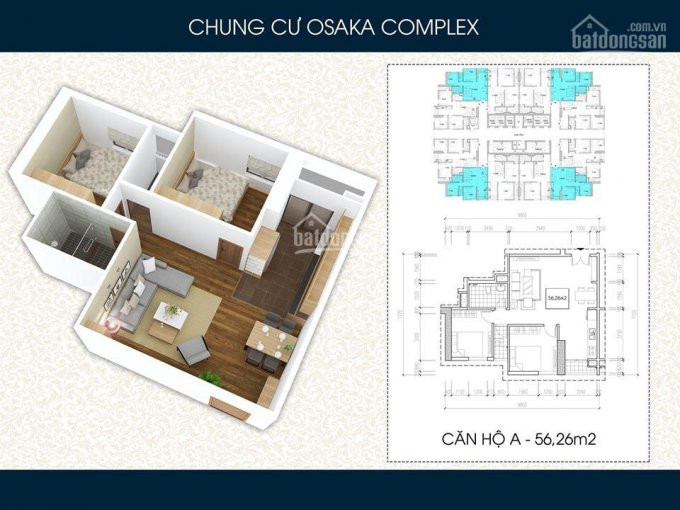 Chính Chủ Bán Cắt Lỗ Căn 56,46m2 Chung Cư Osaka Complex - 1,2x Tỷ 4