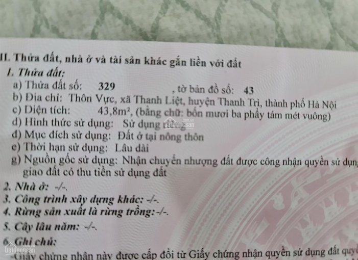 Chính Chủ Bán Nhanh đất Thanh Liệt 43,8m2 Có Nhà Cấp 4 2