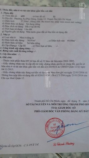 Chính Chủ Bán Nhanh Nhà đất Cấp 4 Có Gác An Phú đông 12 3