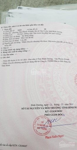 Chính Chủ Cần Bán Lô đất Sổ Hồng Riêng Tân Phước Khánh- Tân Uyên- Bình Dương 2