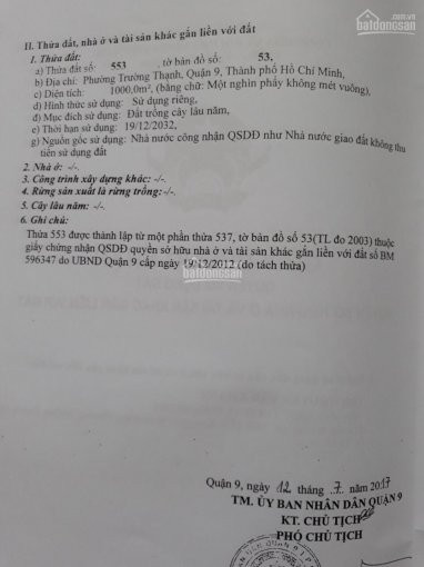đất Trồng Cây Lâu Năm 1000m2, P Trường Thạnh, Quận 9, Diện Tích đất: 1000m2 + Pháp Lý: Sổ đỏ 4