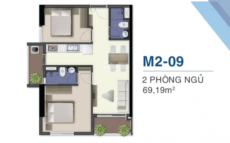 Sang Lại Trong Tháng Căn Q7 Riverside = Giá Hợp đồng Căn Góc, View Sông, 2pn-69m2 Bank Cho Vay 70% 3