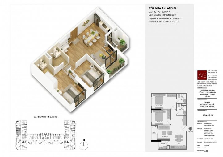 Bán Căn Hộ Anland2, B3, Tầng 10, Nhìn Ra Hồ, 66m2, 2ngủ,2vs, đủ Nội Thất Cao Cấp,giá 2tỷ 1