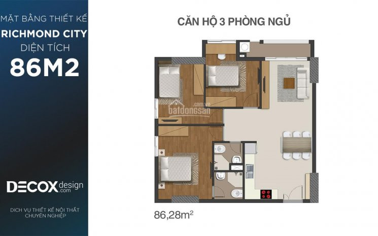 Căn Hộ Richmond City 3pn Giá 4,99 Tỷ Full Nội Thất, 2 View Cực đẹp, Vay Bank 70% 1