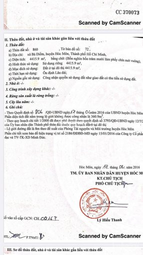 Chính Chủ Bán Nhanh Gấp đất ở Thổ Cư Phun đất ở Tại đô Thị Bà điểm 4 Bà điểm Hóc Môn Tphcm 44159m2 Giá Bán 36ty 5