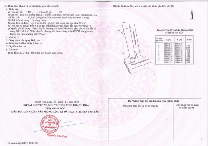 Chính Chủ Bán Nhanh Lô Góc Giáp Mặt Lê Duẩn (qh 46m), Dt 6x25, đất đô Thị, Full Thổ Cư, Trung Tâm Huyện Cam Lâm 2