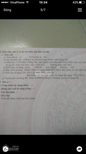 Chính Chủ Cần Bán Lô đất Nở Hậu Giá Tốt Bàu Cạn, Long Thành, đồng Nai 1