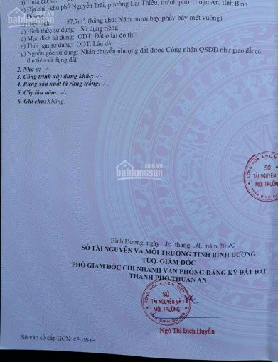 Tôi Bán đất Ngay Chợ Lái Thiêu, Dt 58m2 đường Nguyễn Trãi Vô 3 Bước Chân Giá Công Nhân 1,9 Tỷ 2