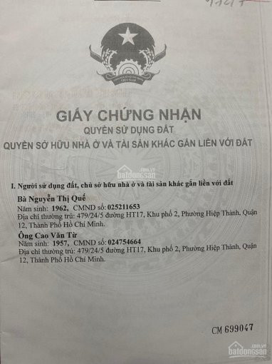 Tôi Bán Nhà Giá Rẻ -khu Phố 2, Hiệp Thành, Quận 12,hcm  Lh:o979067702 6