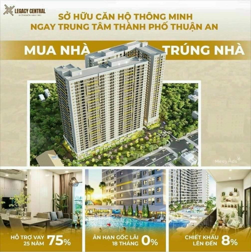 Cần bán Căn hộ chung cư dự án Căn hộ Legacy Central, Diện tích 60m², Giá 900 Triệu - LH: 0522062273 4