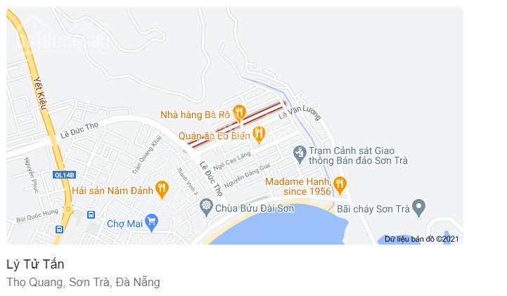 Chính Chủ Bán Nhanh 1 Cặp đất đường Lý Tử Tấn - Khu đầu Tuyến Sơn Trà 1