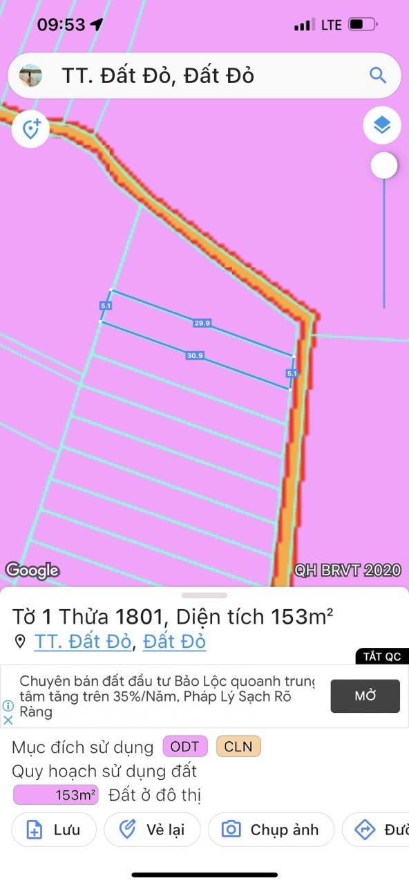 Cần bán Đất nền dự án đường Quốc Lộ 55, Thị trấn Đất Đỏ, Diện tích 100m², Giá Thương lượng - LH: 0796142581 3