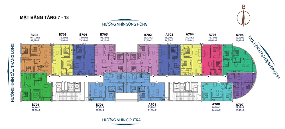 Bảng hàng căn hộ Tây Hô Riverview chính chủ đã có sổ, đủ loại diện tích, giá tốt nhất thị trường - LH: 0966332304 2