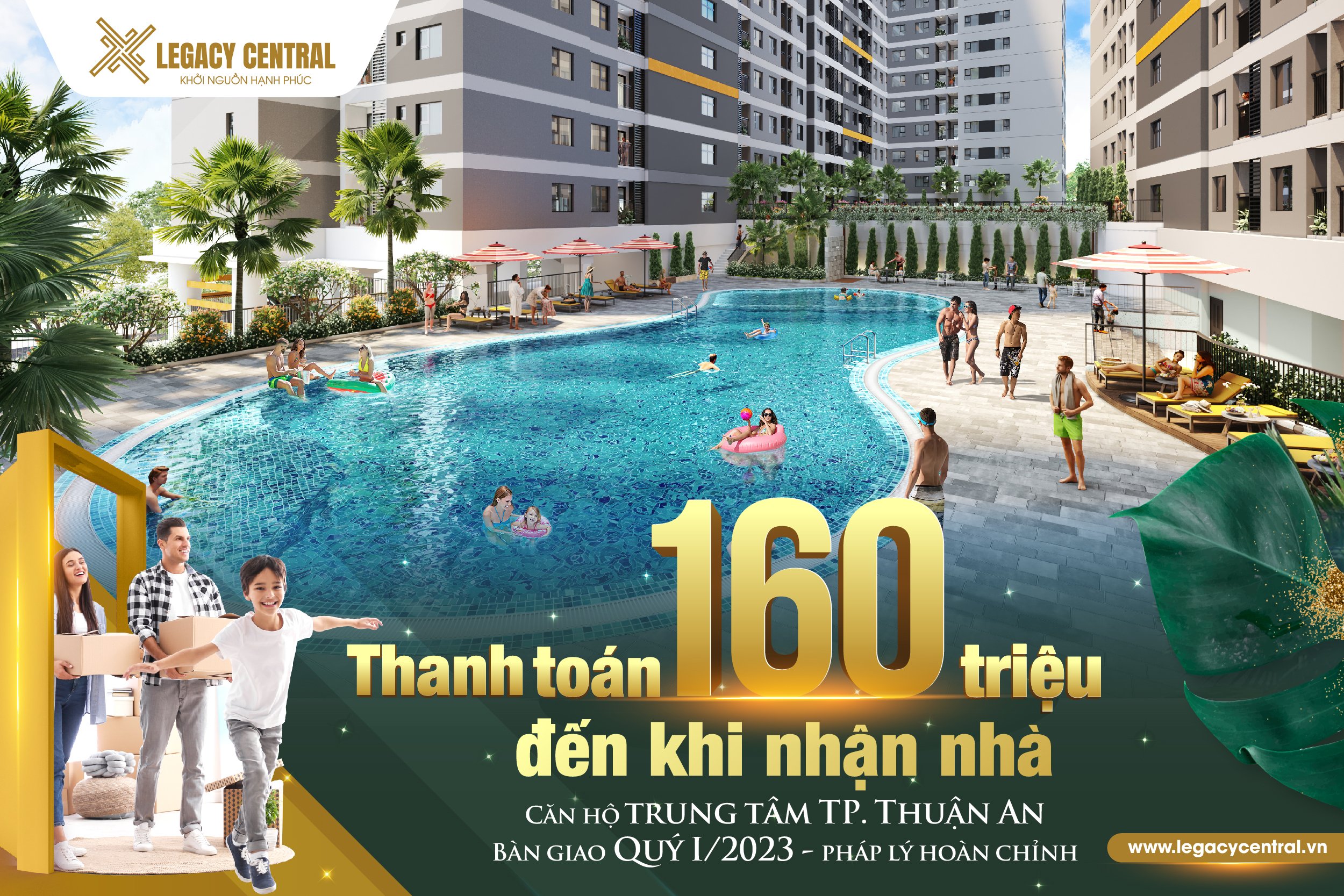 Căn hộ cao cấp Legacy Central 160tr nhận nhà, ưu đãi chiết khấu cao - LH: 0937939233 9