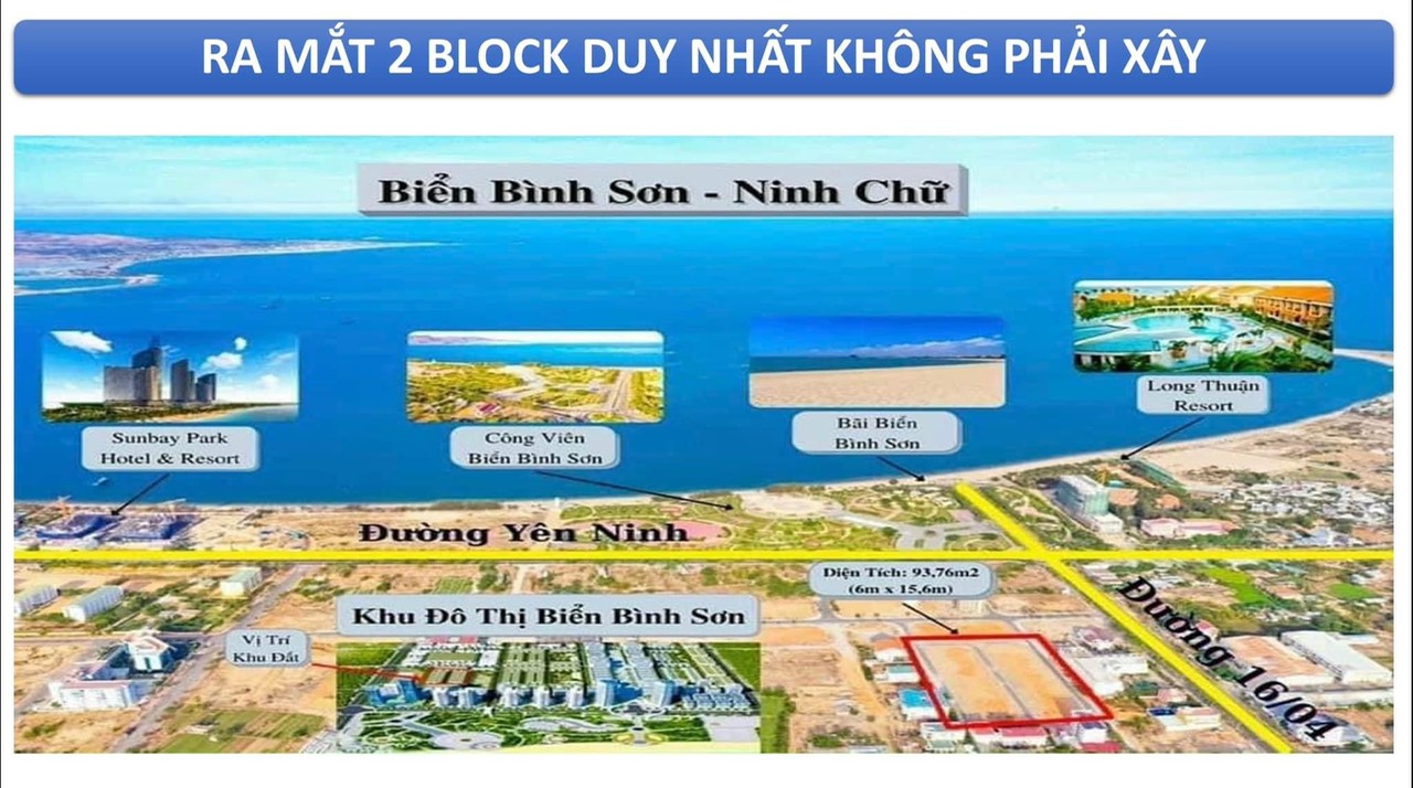 Mở bán đất nền dự án Dự án khu đô thị mới Bình Sơn Ocean Park, Diện tích 94m², Giá 40 Triệu/m² - LH: 0969899732 4
