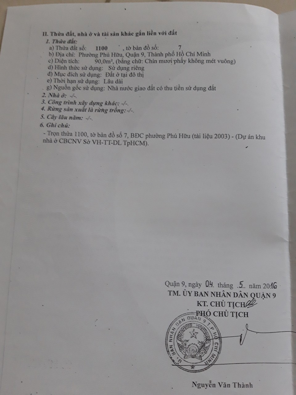 Cần bán Đất đường Liên Phường, Phường Phú Hữu, Diện tích 90m², Giá Thương lượng - LH: 0902417534