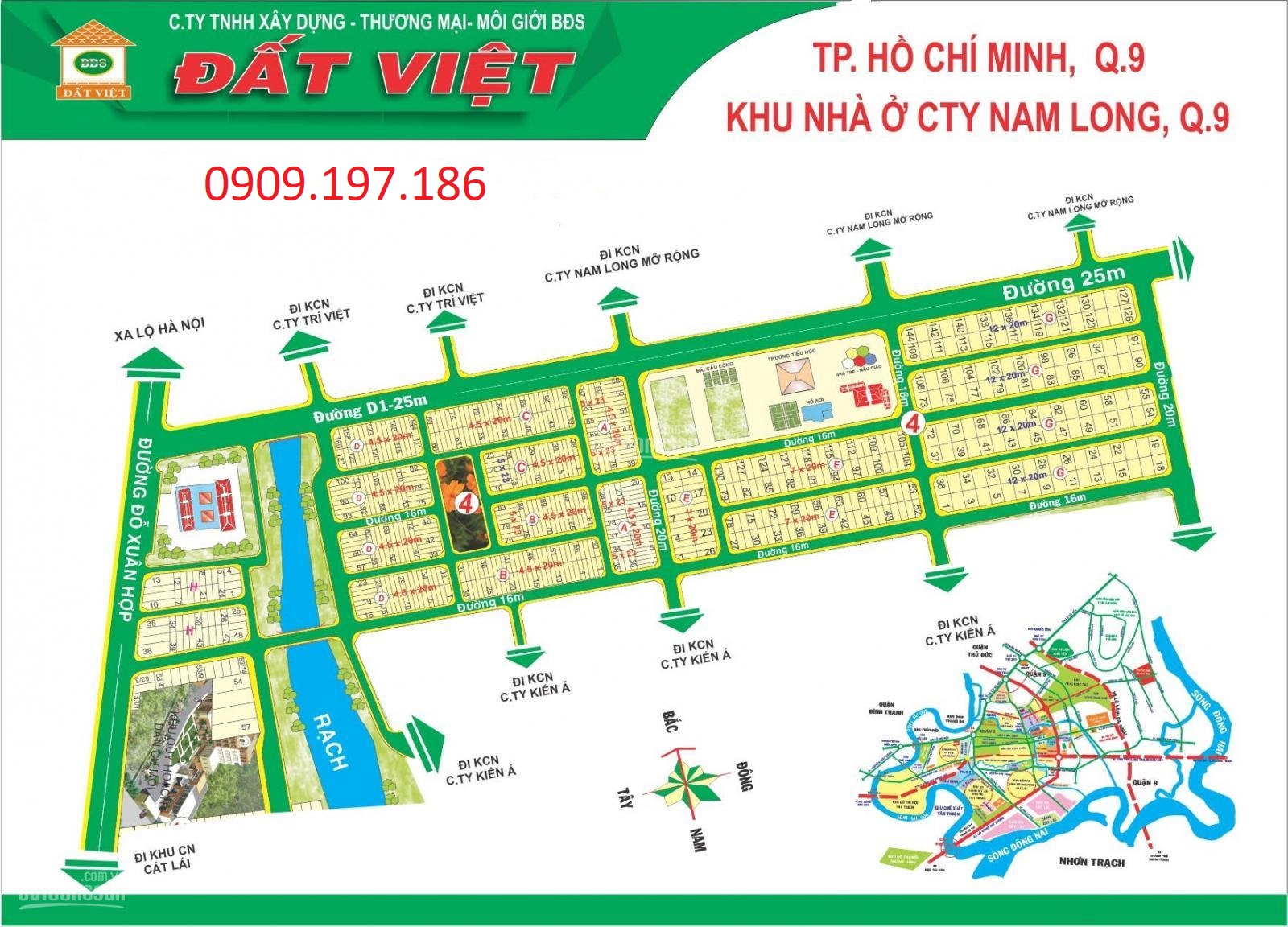 Bán đất dự án Nam Long sổ đỏ, đường Liên Phường quận 9