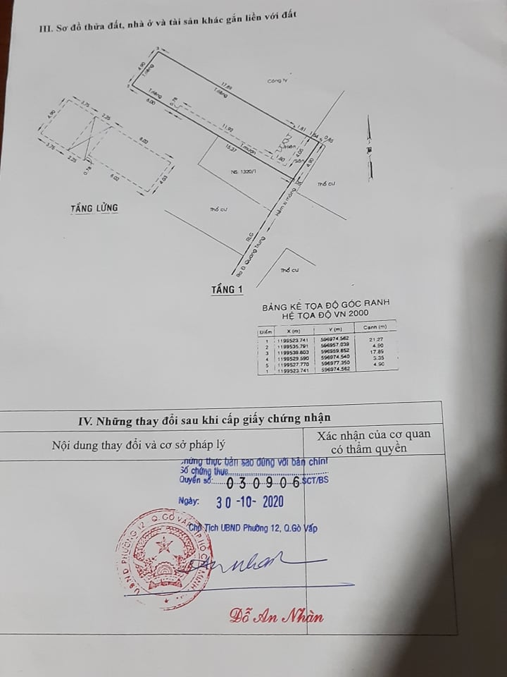 Đất Thổ Cư 105m2 Giá Tốt 50TR/M2 Có Sẵn GPXD và Bảng Vẽ, đường Quang Trung F14 GV 3