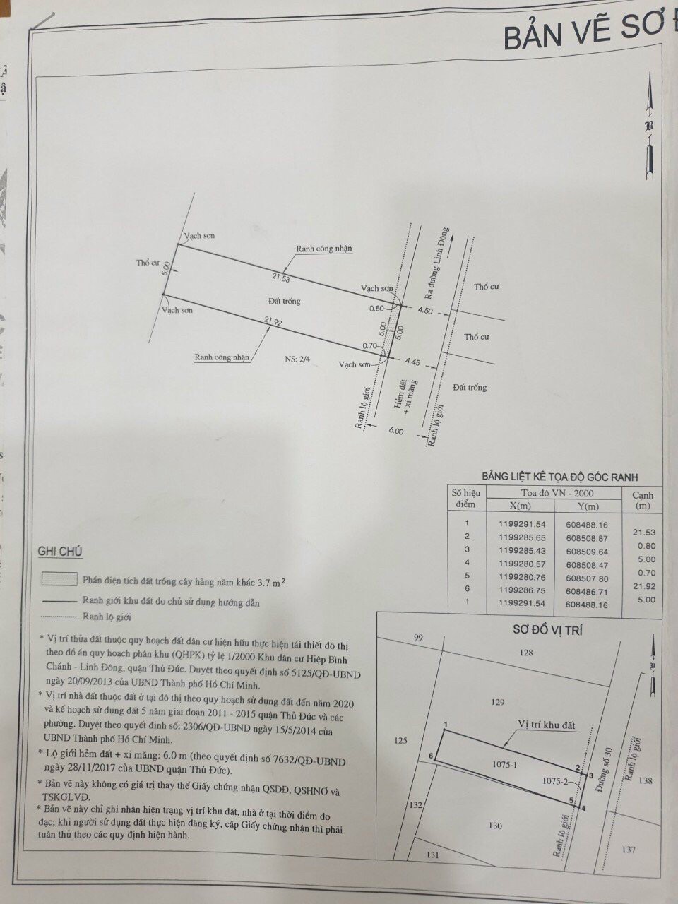 Đất giá rẻ 50tr/m2 - Đường 30 - Linh Đông - TP Thủ Đức 112m2 thổ cư 100% 2