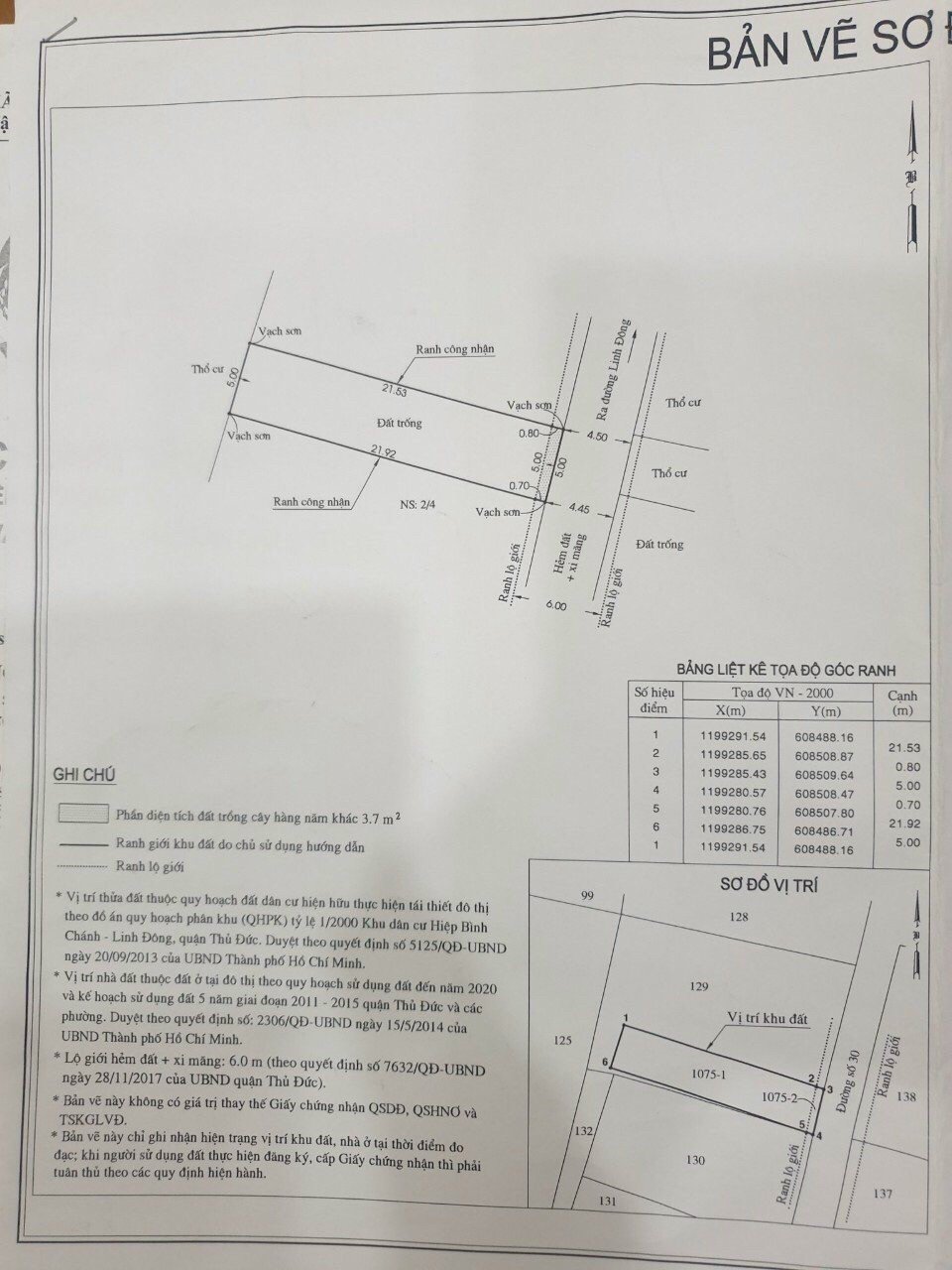 Đất giá rẻ - Đường 30 - Linh Đông Dt 112m2 thổ cư 100%- 5,7 tỷ 3