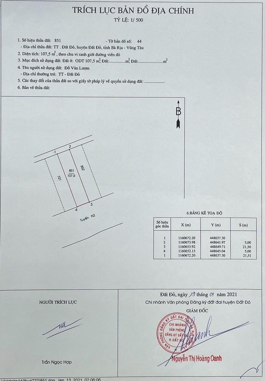 Cần bán Đất Thị trấn Đất Đỏ, Đất Đỏ, Diện tích 108m², Giá Thương lượng - LH: 0932042603 6