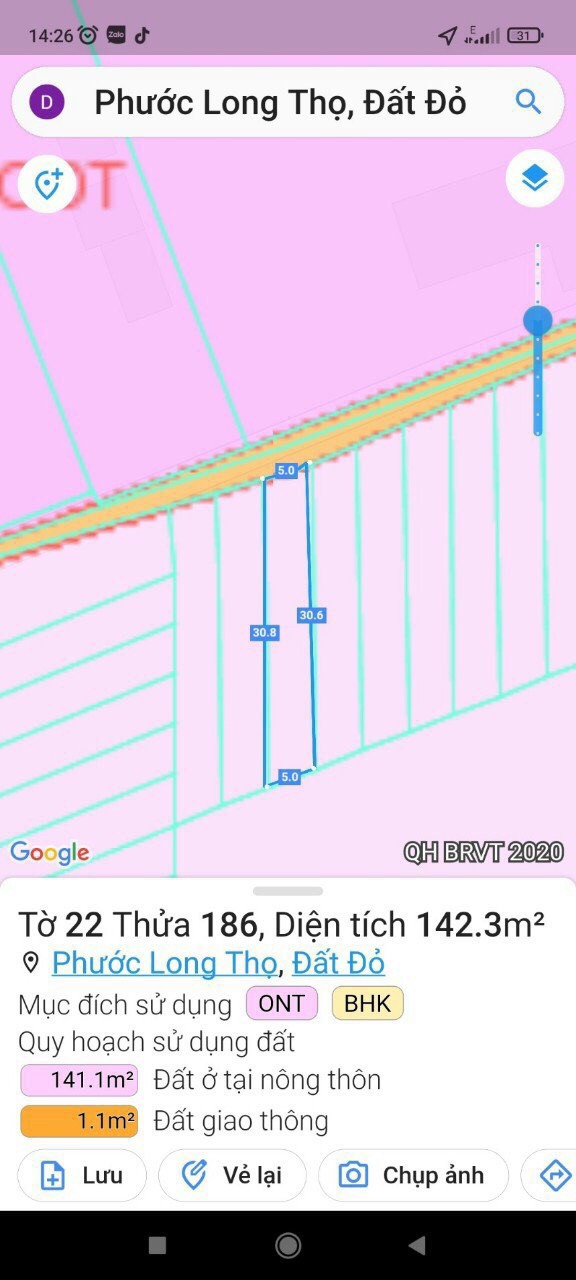 Cần bán Đất Xã Phước Long Thọ, Đất Đỏ, Diện tích 142m², Giá Thương lượng - LH: 0932042603 4