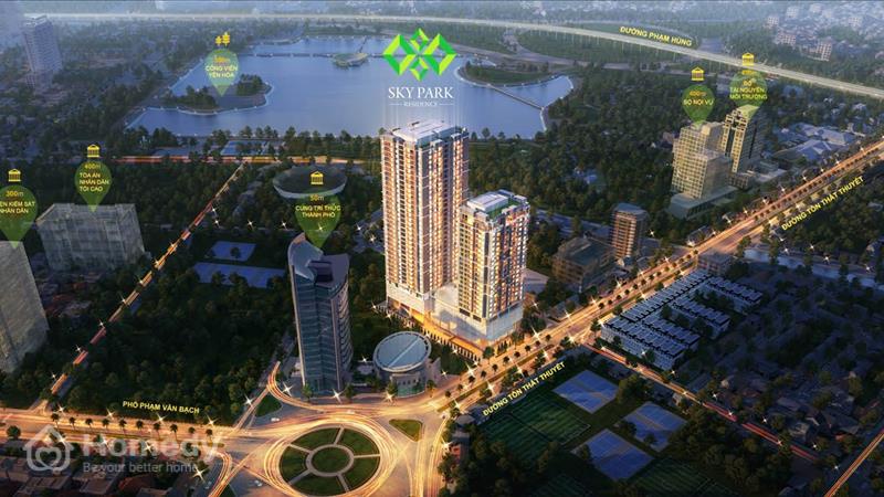 Cho thuê sàn thương mại văn phòng tòa Sky Park Residence Cầu Giấy 3