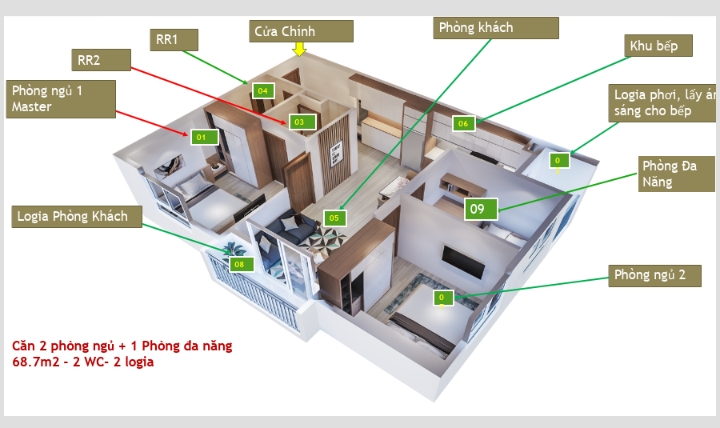 Bán căn hộ chung cư Ecolife Riverside Quy Nhơn 64m2-1tỷ270- Giá gốc chủ đầu tư 6