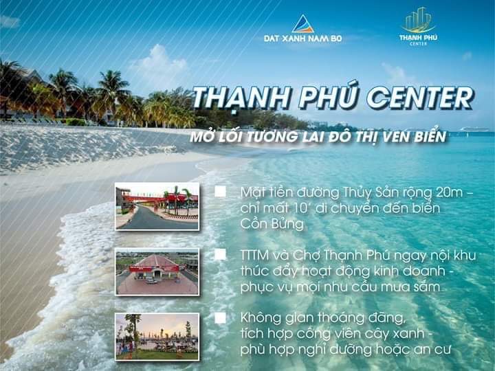 ĐẤT NỀN ĐỐI DIỆN CHỢ GIÁ HẺM THẠNH PHÚ CENTER  TẠI BẾN TRE 2