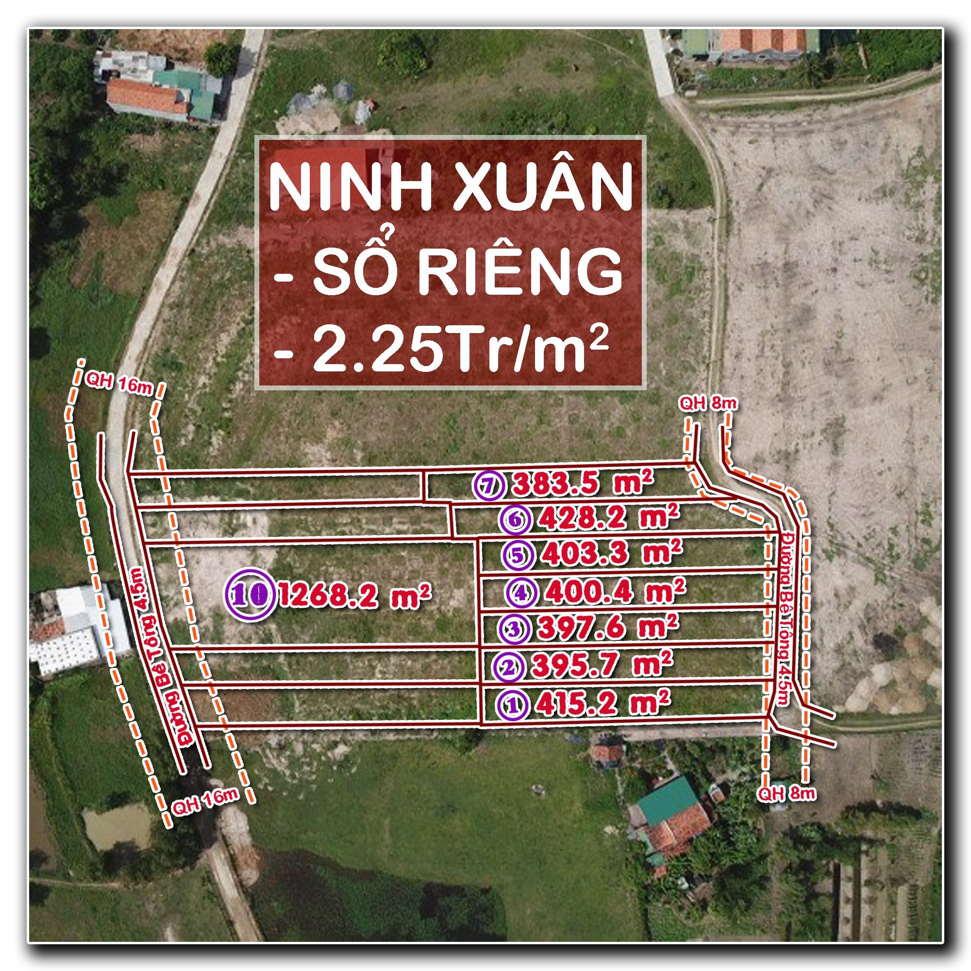 Giá chỉ 2.25tr/m2 đất nền khu vực HOT tại Ninh Xuân – Khánh Hòa 5