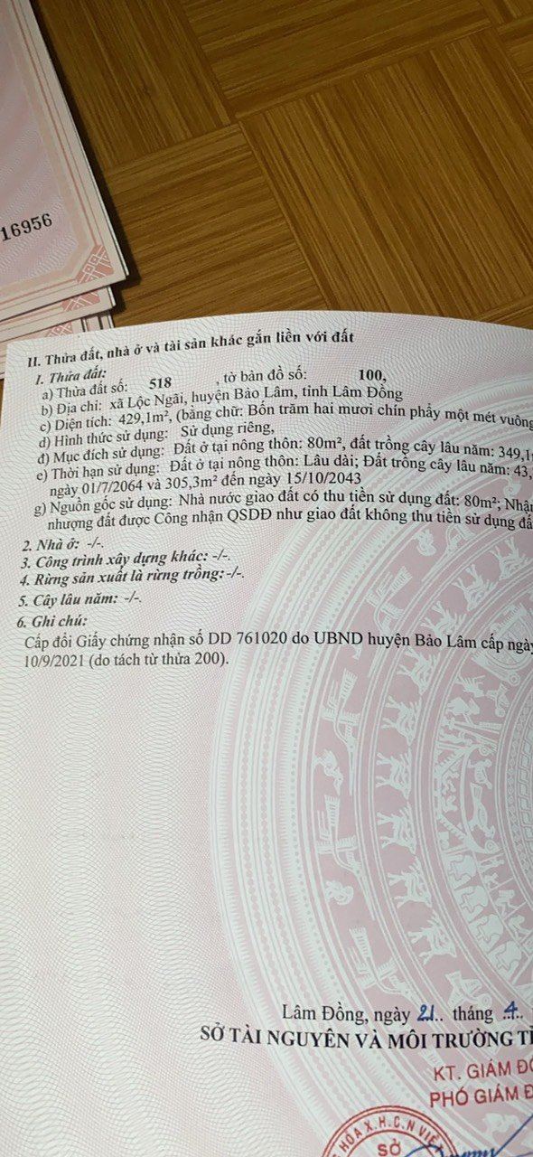 Cần bán Đất Xã Lộc Ngãi, Bảo Lâm, Diện tích 429m², Giá Thương lượng - LH: 0932042603 3