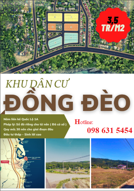 KDC Đồng Đèo - Phú Yên - cơ hội đầu tư không thể bỏ qua LH 098  631 5454 1