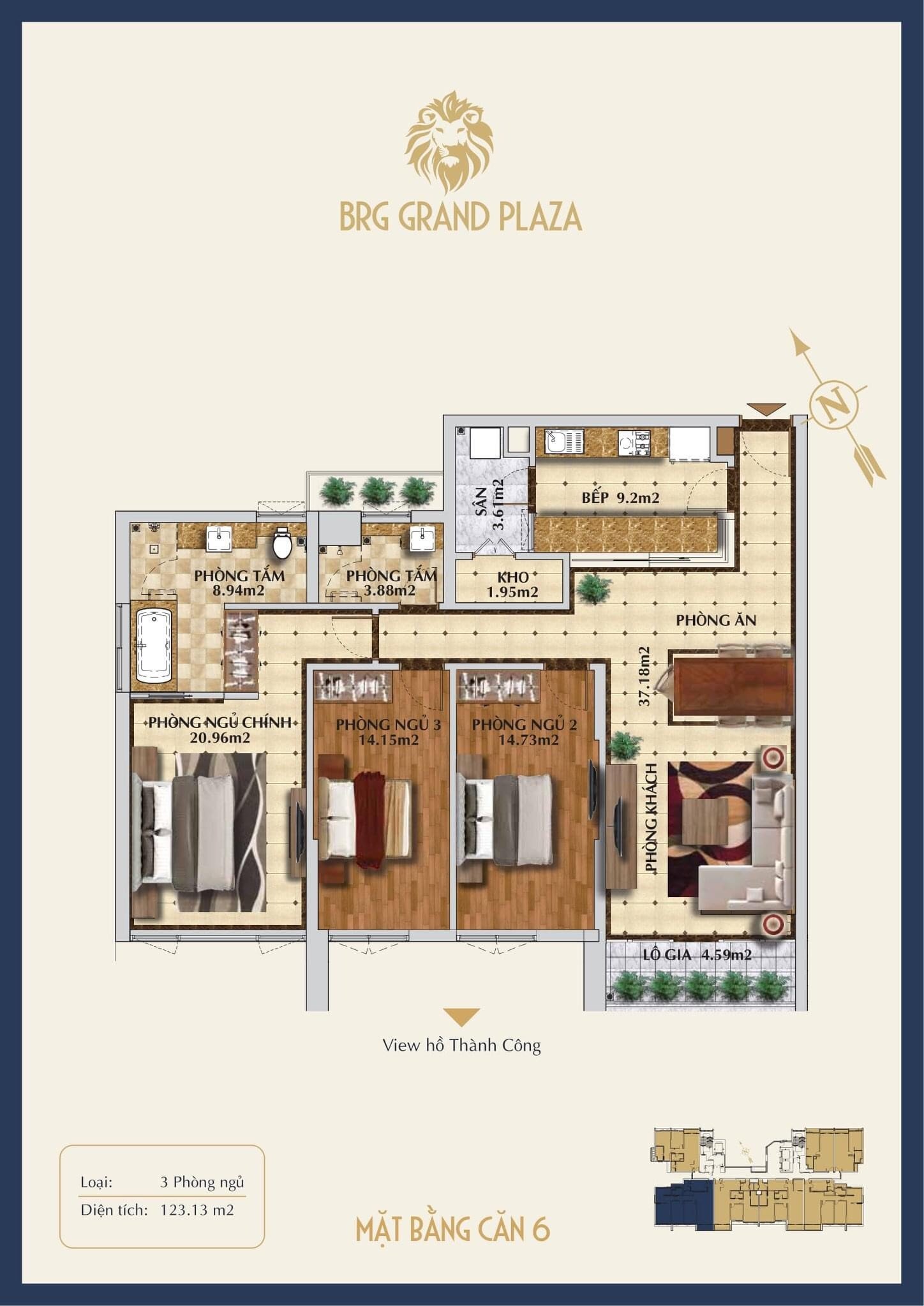 Bán chung cư trung tâm Ba Đình BRG Grand Plaza 16 Láng Hạ, view Hồ Thành Công từ 90tr/m2, vay LS 0% 2