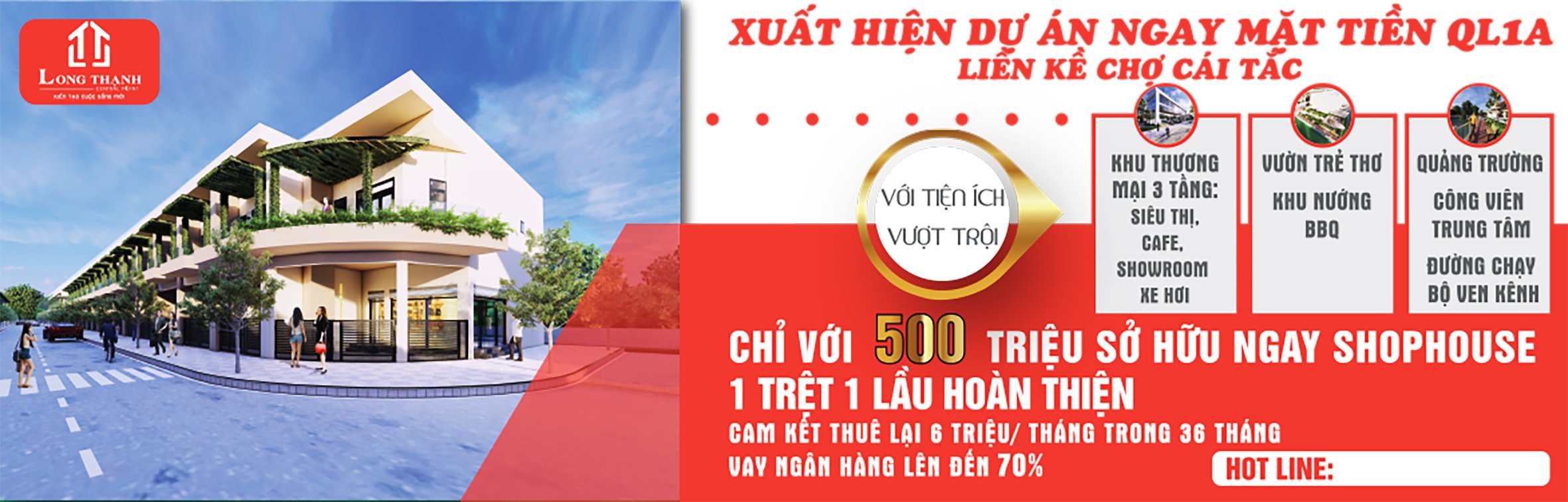 Bán căn shophouse ngay mặt tiền QL1A liền kề chợ Cái Tăc