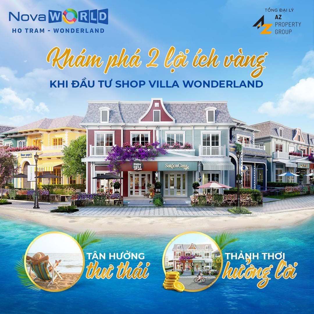 Mở bán Shop villa Wonderland của Nova world Hồ Tràm chỉ 9,8 tỷ/căn Cam kết thuê 800tr/năm 8
