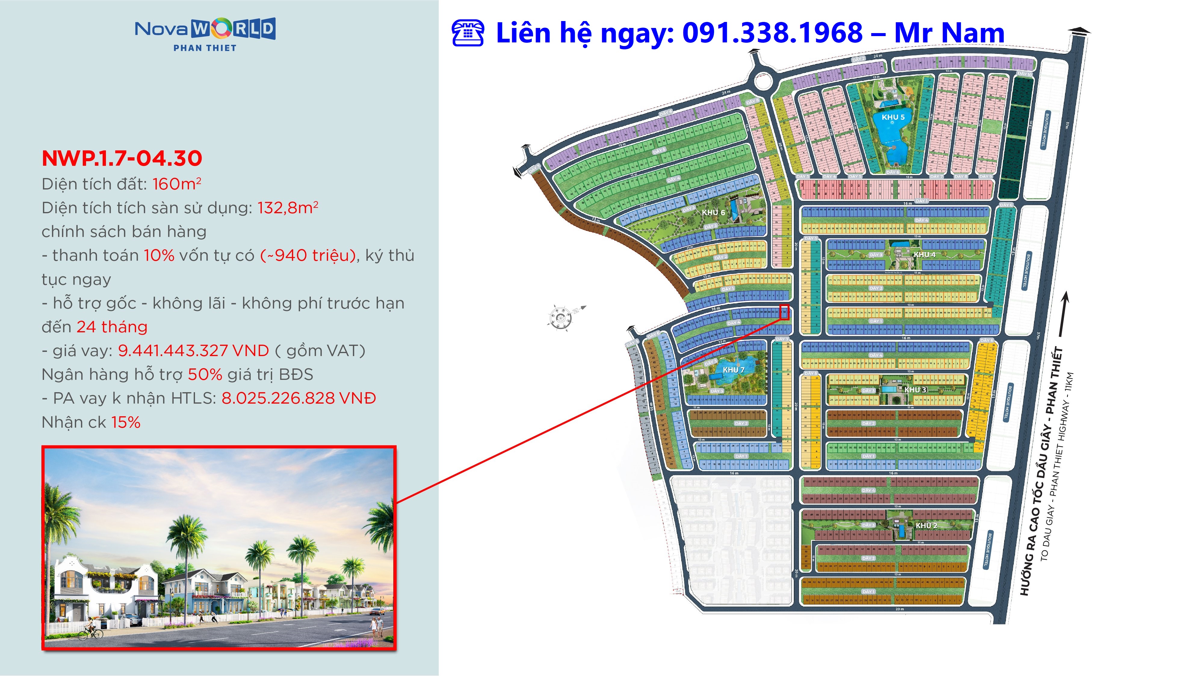 Cần bán Biệt thự dự án NovaWorld Phan Thiết, Diện tích 160m², Giá 8 Tỷ - LH: 0913381968 3