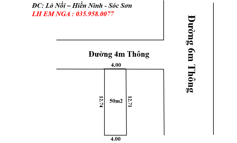 Cần bán Đất dự án Khu công nghiệp Nội Bài, Diện tích 50m², Giá 16 Triệu - LH: 0359580077