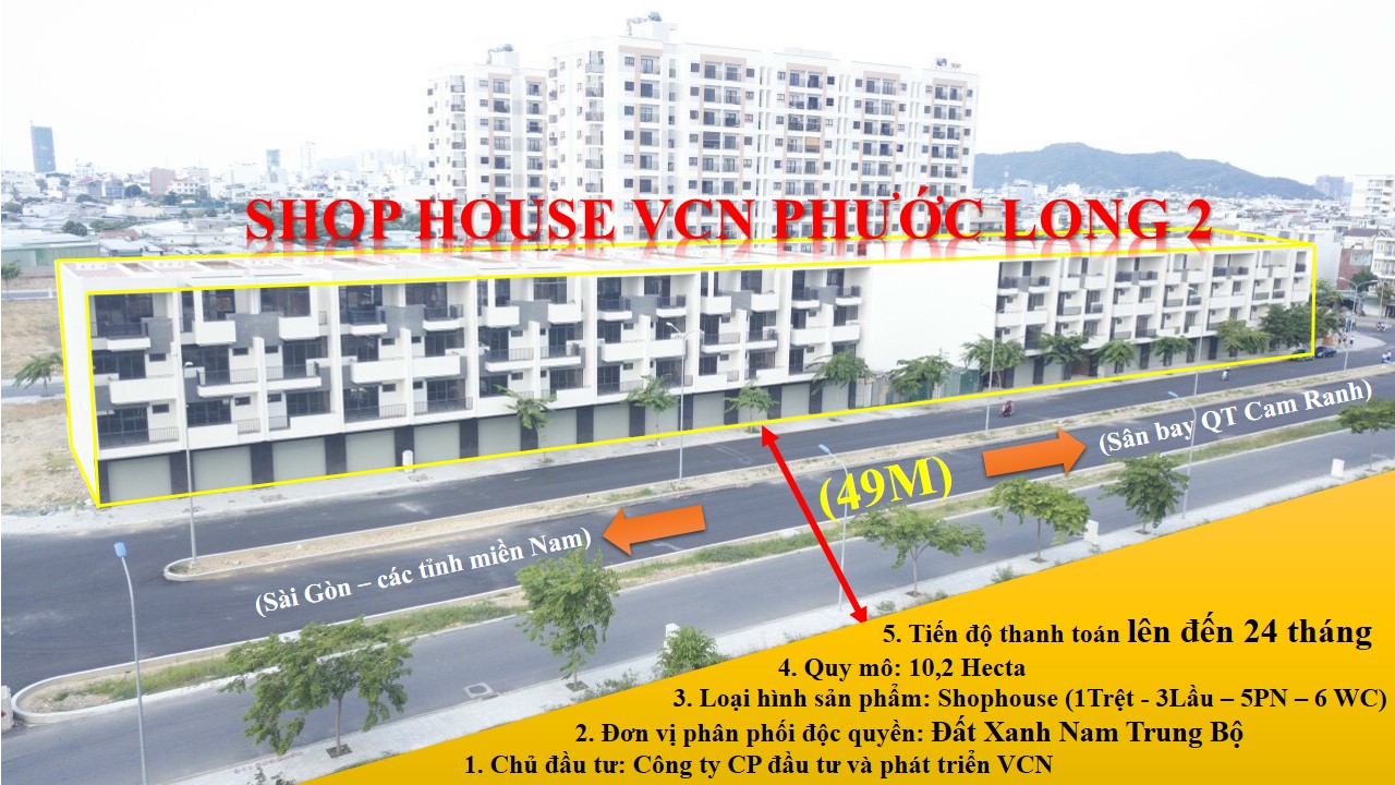 Duy nhất 02 suất ngoại giao dãy Shophouse VCN Phước Long Nha Trang giá chỉ 5,5 Tỷ/căn 2