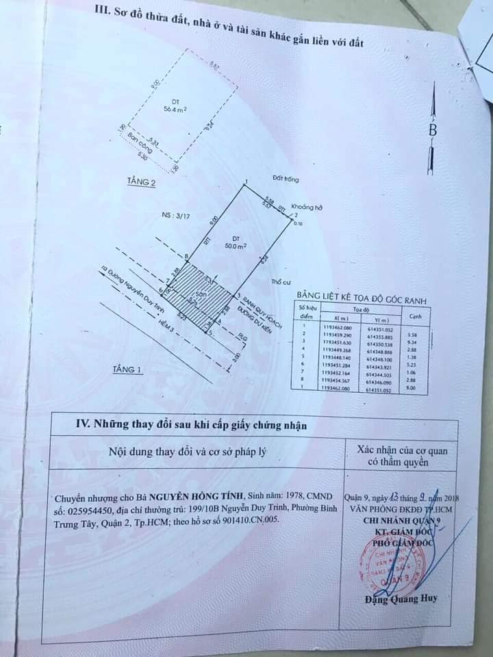 Nhà 1 trệt 1 lầu hẻm số 3 đường 836 thông qua 882 Nguyễn Duy Trinh Phú Hữu Q9 4