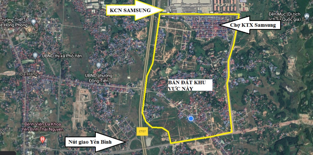 Bán đất khu vực nút giao Yên Bình, KCN Samsung, Chợ KTX Samsung 10x15 3