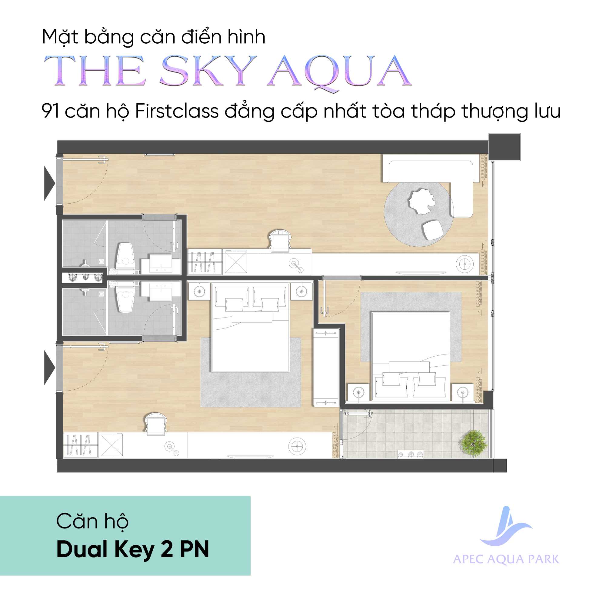 Cần bán Căn hộ chung cư dự án Aqua Park Bắc Giang, Diện tích 44m², Giá 41 Triệu/m² 4