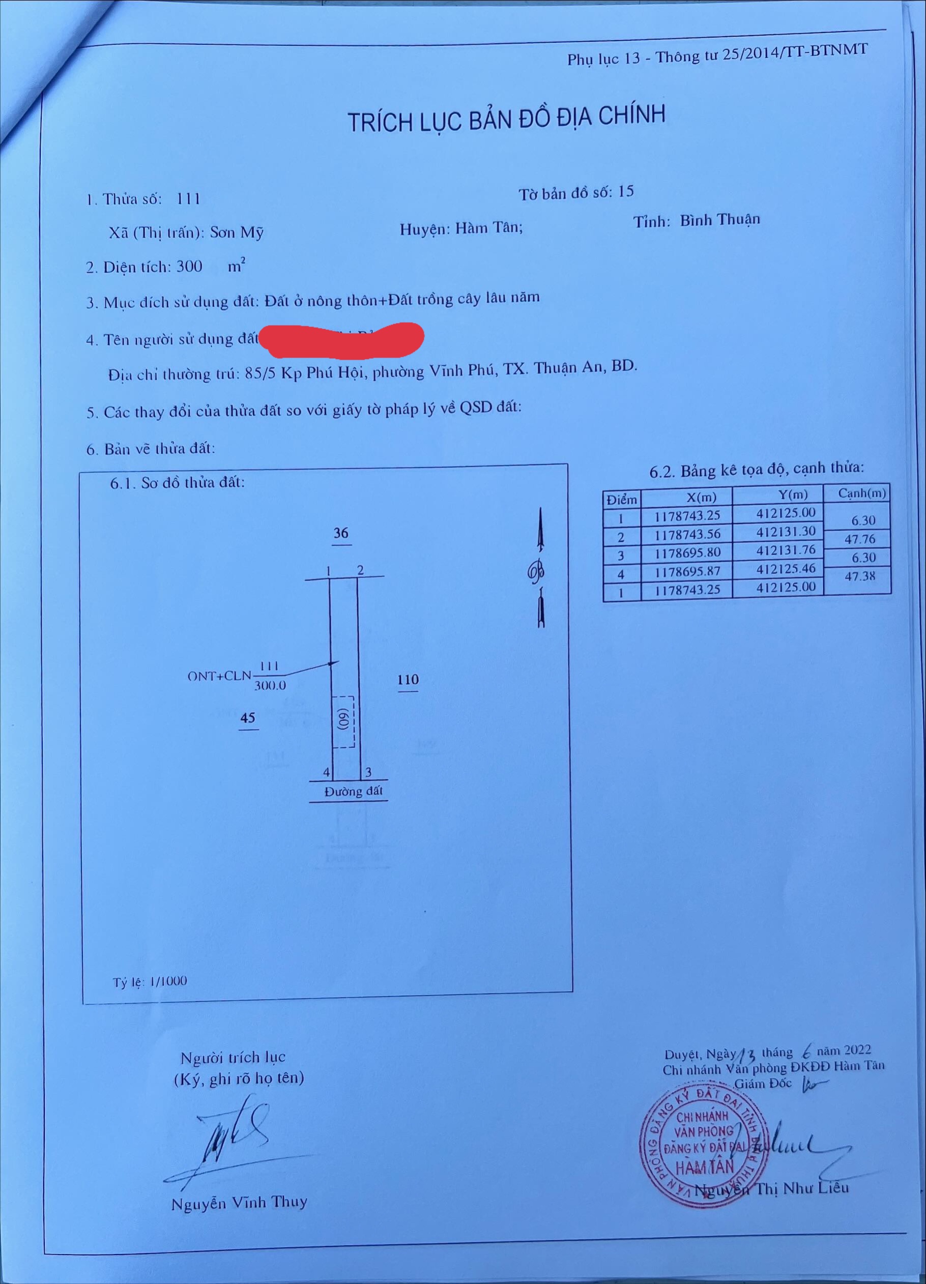 Cần bán Đất đường Quốc Lộ 55, Xã Sơn Mỹ, Diện tích 300m², Giá 1.2 Tỷ - LH: 0342286171